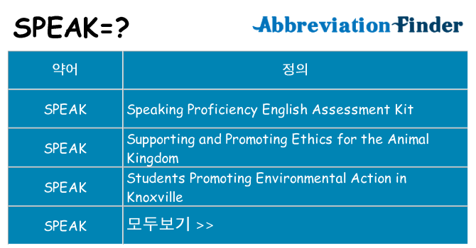 speak 대 한 무엇을 서가