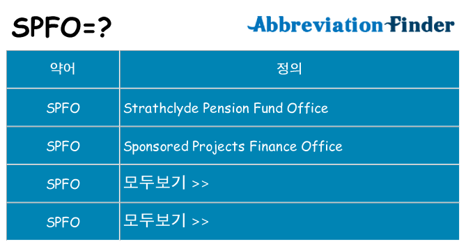 spfo 대 한 무엇을 서가