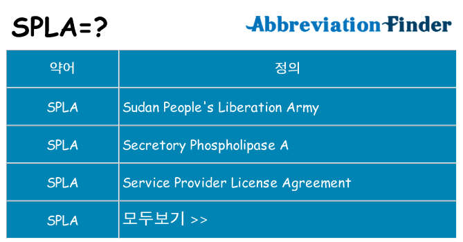 spla 대 한 무엇을 서가