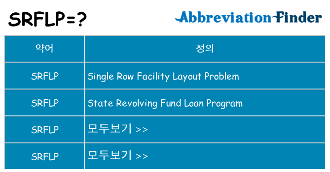 srflp 대 한 무엇을 서가