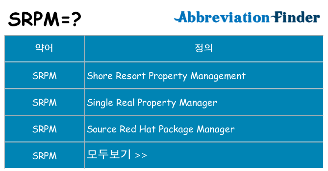 srpm 대 한 무엇을 서가