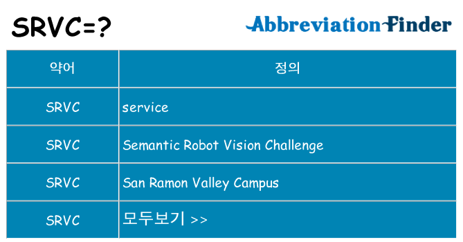 srvc 대 한 무엇을 서가