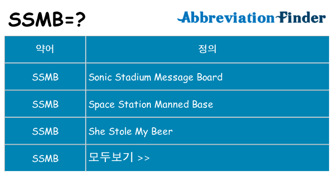 ssmb 대 한 무엇을 서가