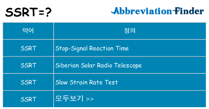 ssrt 대 한 무엇을 서가