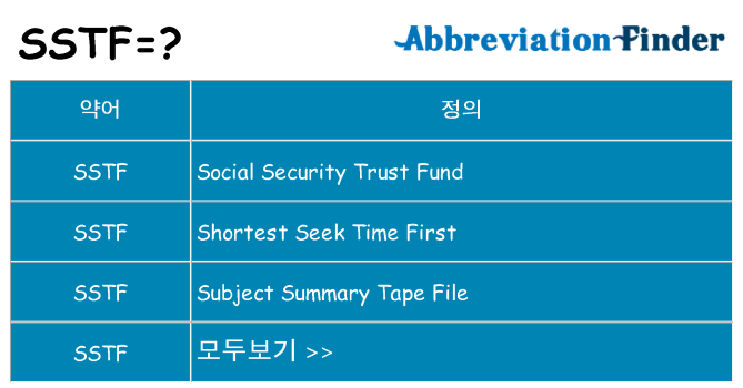 sstf 대 한 무엇을 서가