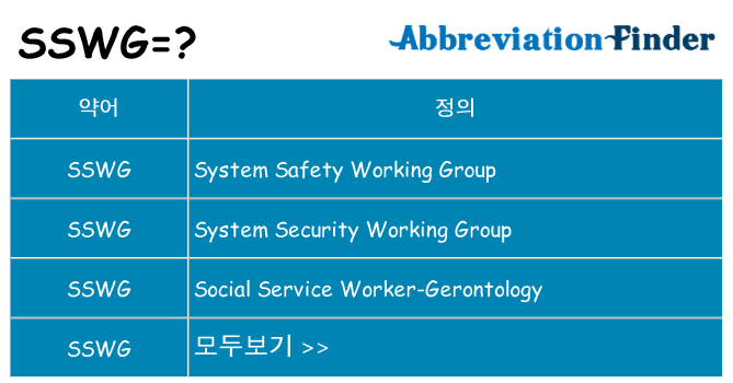 sswg 대 한 무엇을 서가