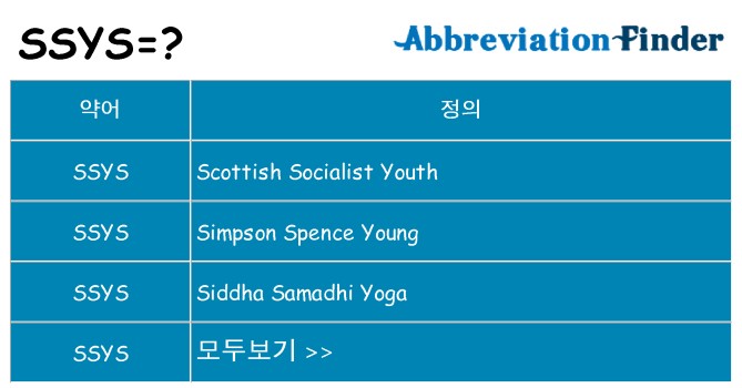 ssys 대 한 무엇을 서가