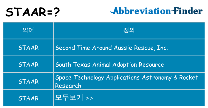 staar 대 한 무엇을 서가