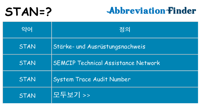 stan 대 한 무엇을 서가