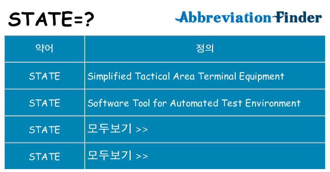 state 대 한 무엇을 서가