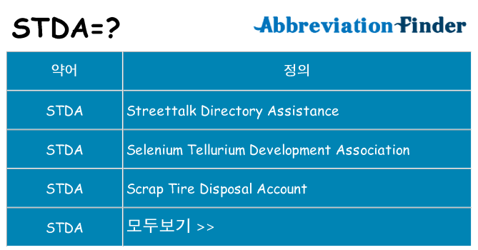 stda 대 한 무엇을 서가