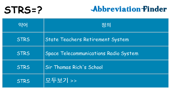 strs 대 한 무엇을 서가
