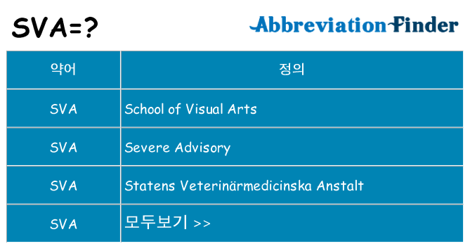 sva 대 한 무엇을 서가
