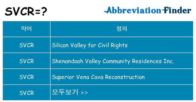svcr 대 한 무엇을 서가
