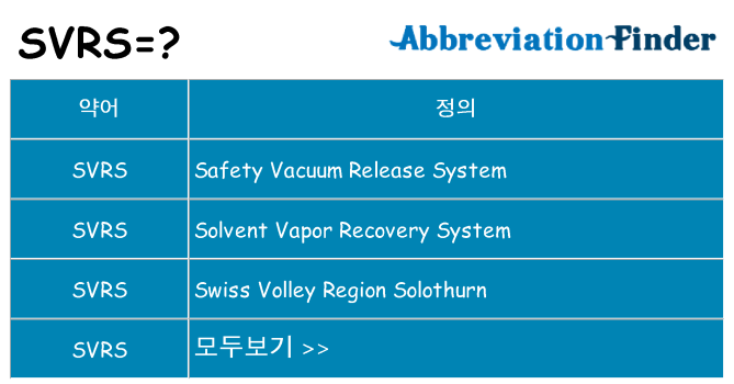 svrs 대 한 무엇을 서가