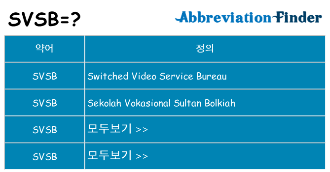 svsb 대 한 무엇을 서가