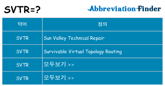 svtr 대 한 무엇을 서가