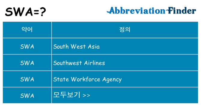 swa 대 한 무엇을 서가