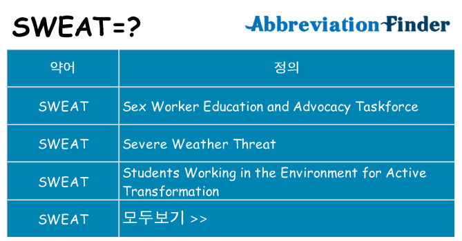 sweat 대 한 무엇을 서가