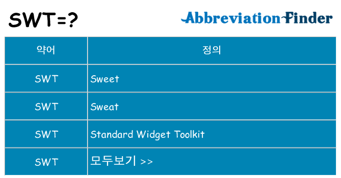 swt 대 한 무엇을 서가