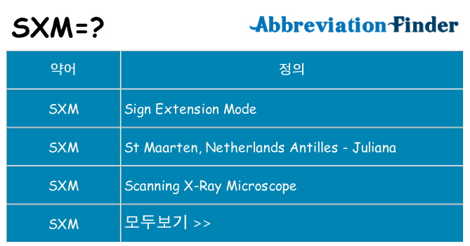 sxm 대 한 무엇을 서가