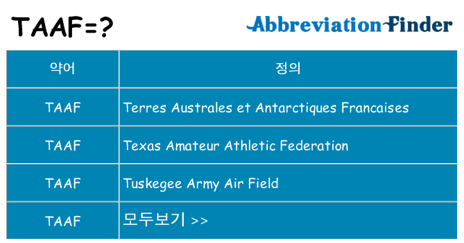 taaf 대 한 무엇을 서가