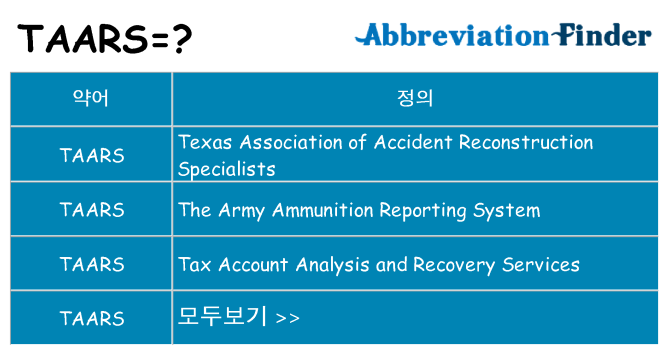 taars 대 한 무엇을 서가