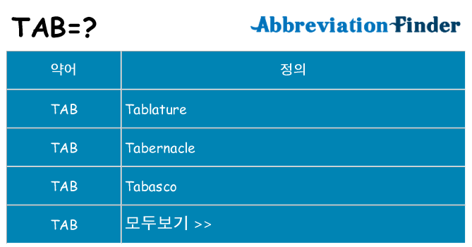 tab 대 한 무엇을 서가