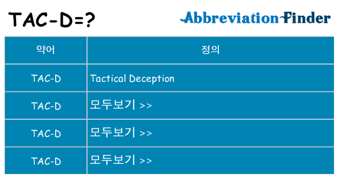 tac-d 대 한 무엇을 서가