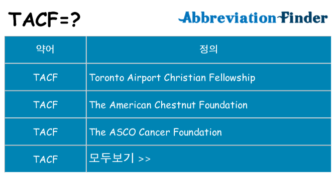 tacf 대 한 무엇을 서가