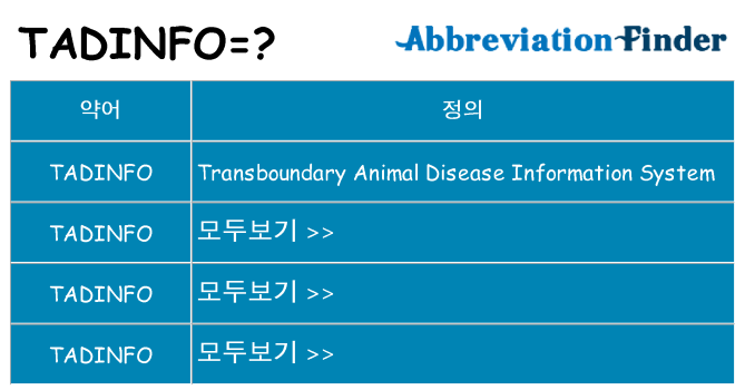 tadinfo 대 한 무엇을 서가