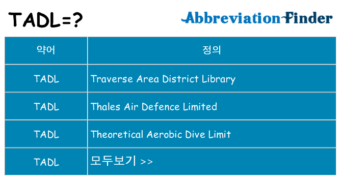tadl 대 한 무엇을 서가