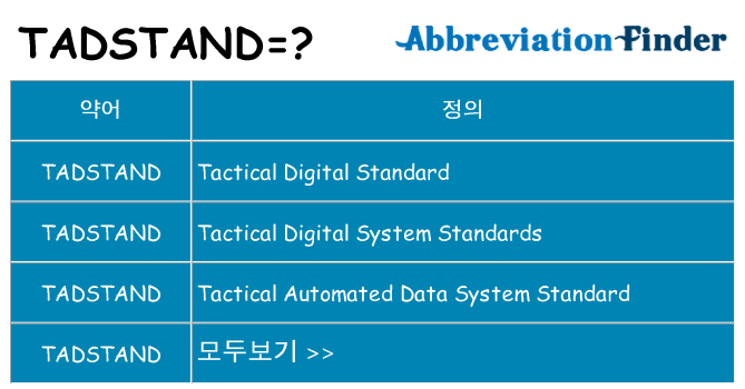 tadstand 대 한 무엇을 서가