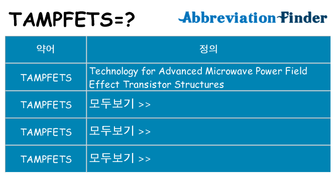 tampfets 대 한 무엇을 서가
