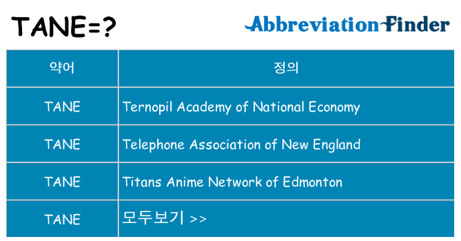 tane 대 한 무엇을 서가