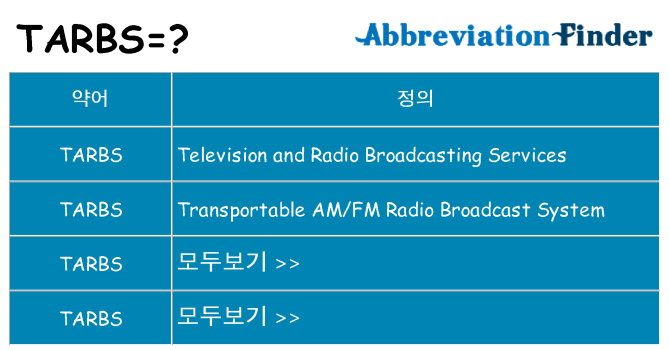 tarbs 대 한 무엇을 서가