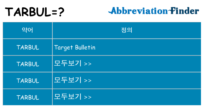 tarbul 대 한 무엇을 서가