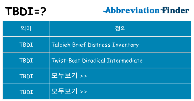 tbdi 대 한 무엇을 서가