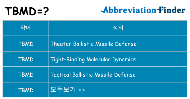 tbmd 대 한 무엇을 서가