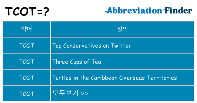 tcot 대 한 무엇을 서가