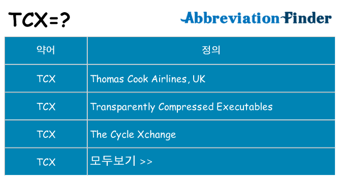 tcx 대 한 무엇을 서가