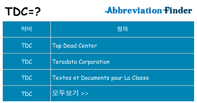 tdc 대 한 무엇을 서가