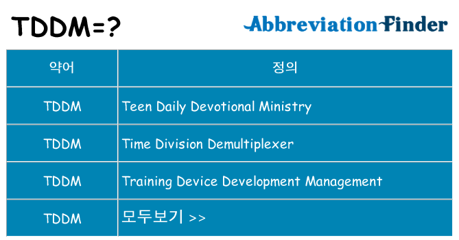 tddm 대 한 무엇을 서가