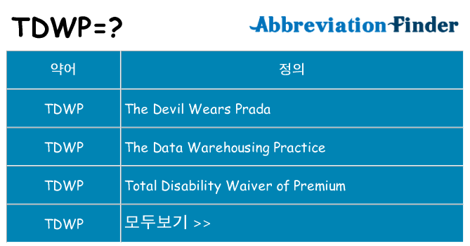 tdwp 대 한 무엇을 서가