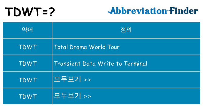 tdwt 대 한 무엇을 서가