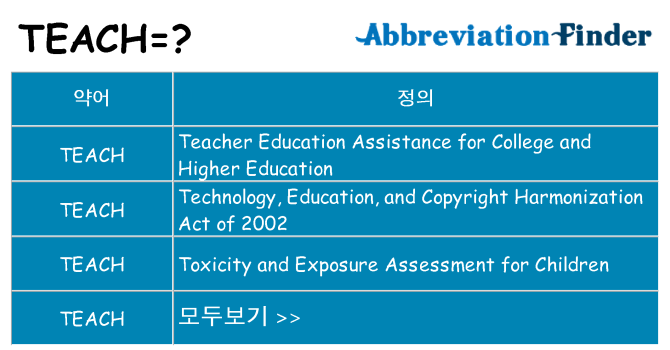 teach 대 한 무엇을 서가