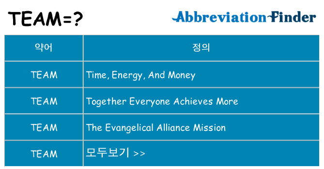 team 대 한 무엇을 서가
