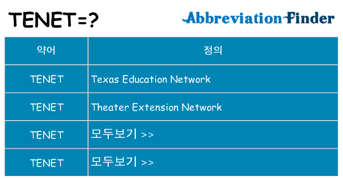tenet 대 한 무엇을 서가