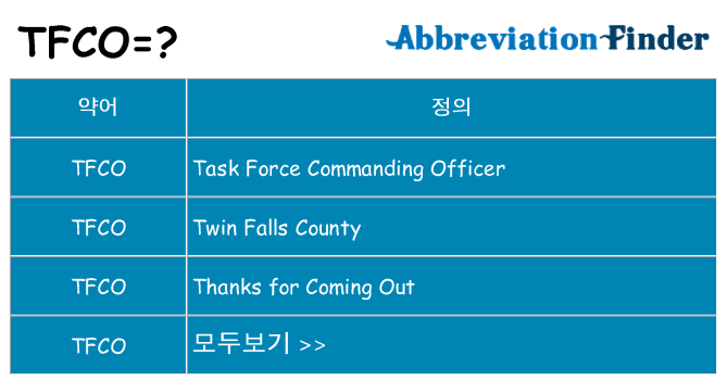 tfco 대 한 무엇을 서가