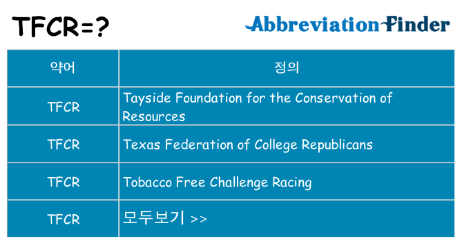 tfcr 대 한 무엇을 서가